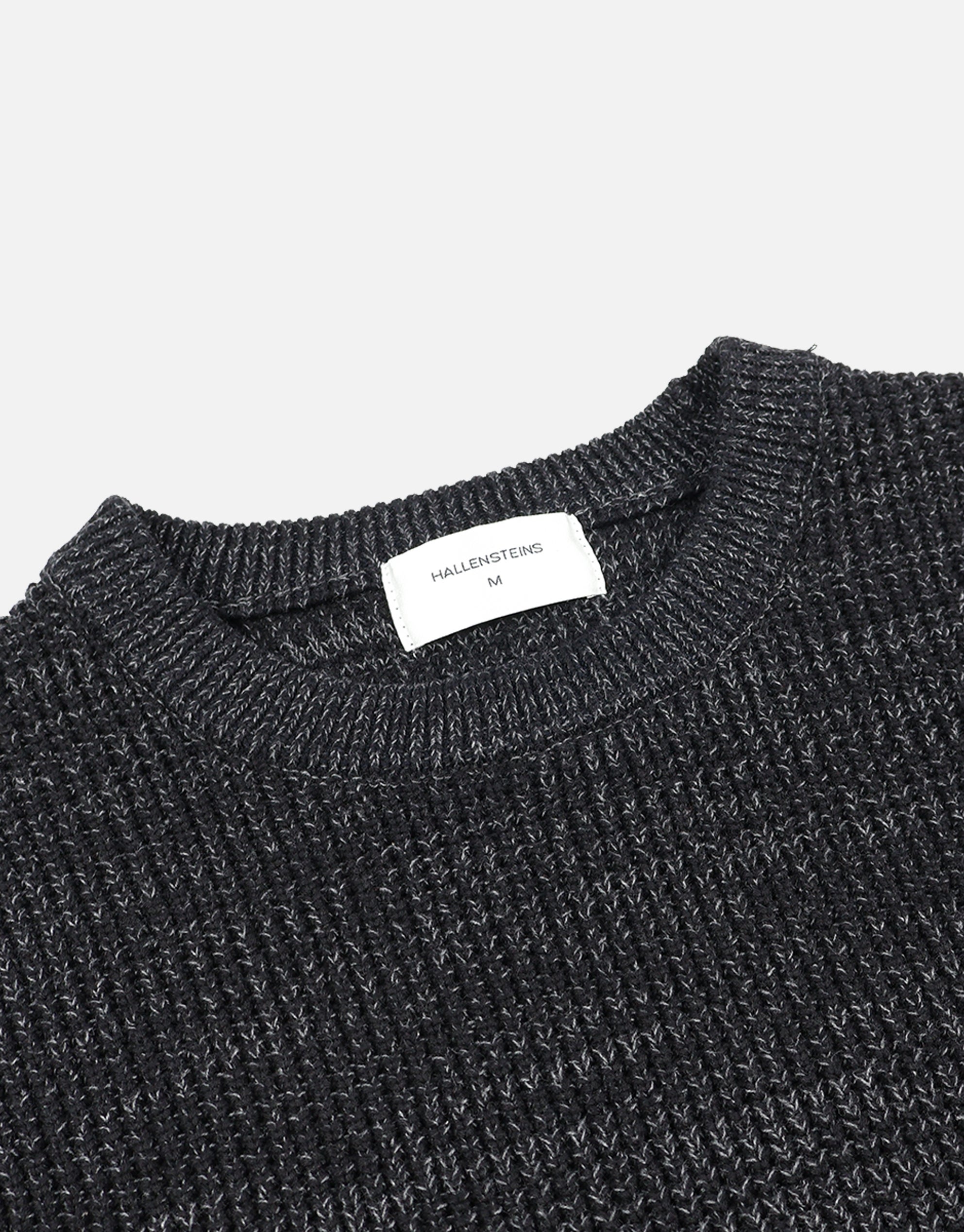 Heavyweight Waffle Crew Knit Jumper in Charcoal | Hallensteins NZ Heavyweight Waffle Crew Knit Jumper in Charcoal | Hallensteins NZ