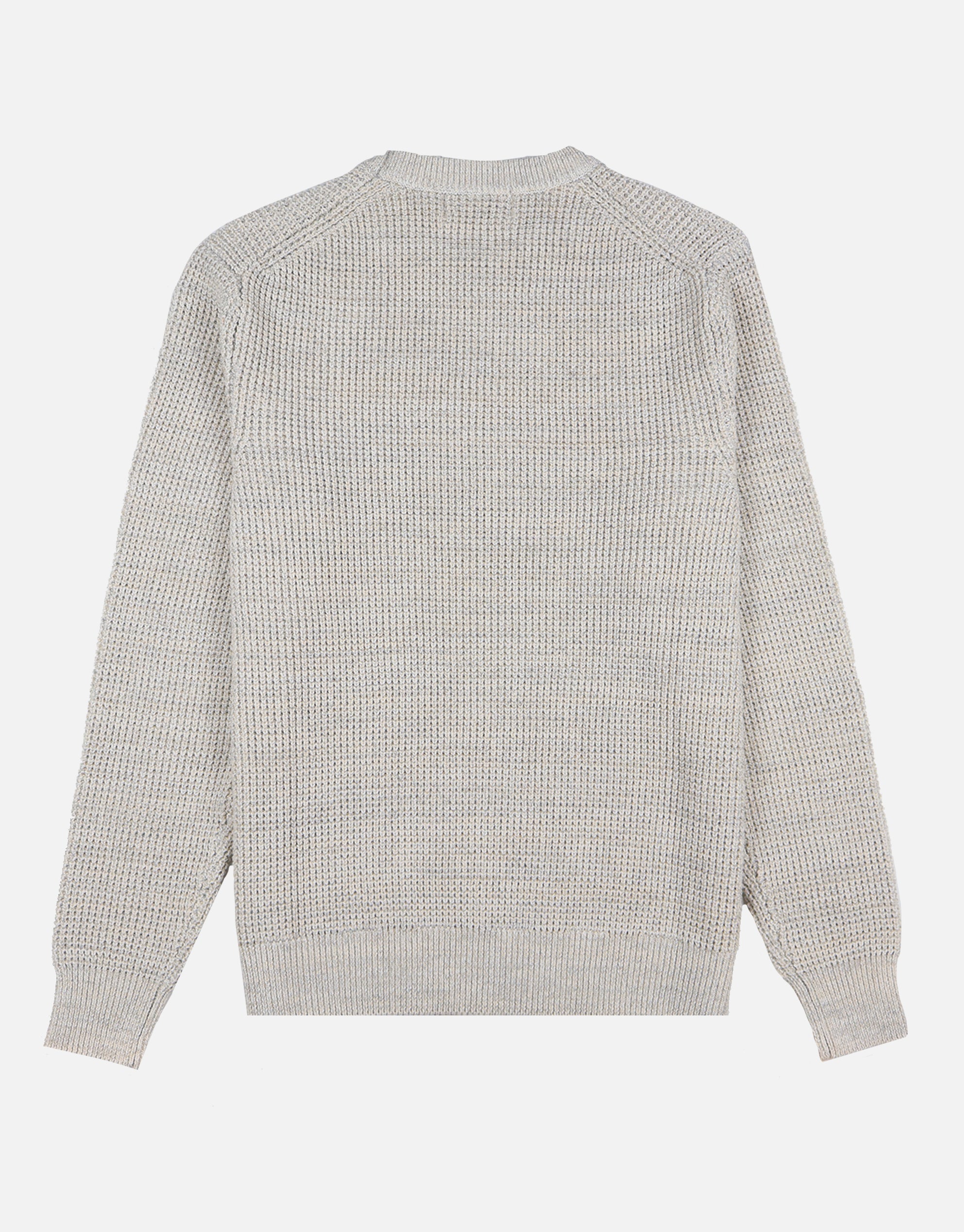 Heavyweight Waffle Crew Knit Jumper in Ecru | Hallensteins NZ