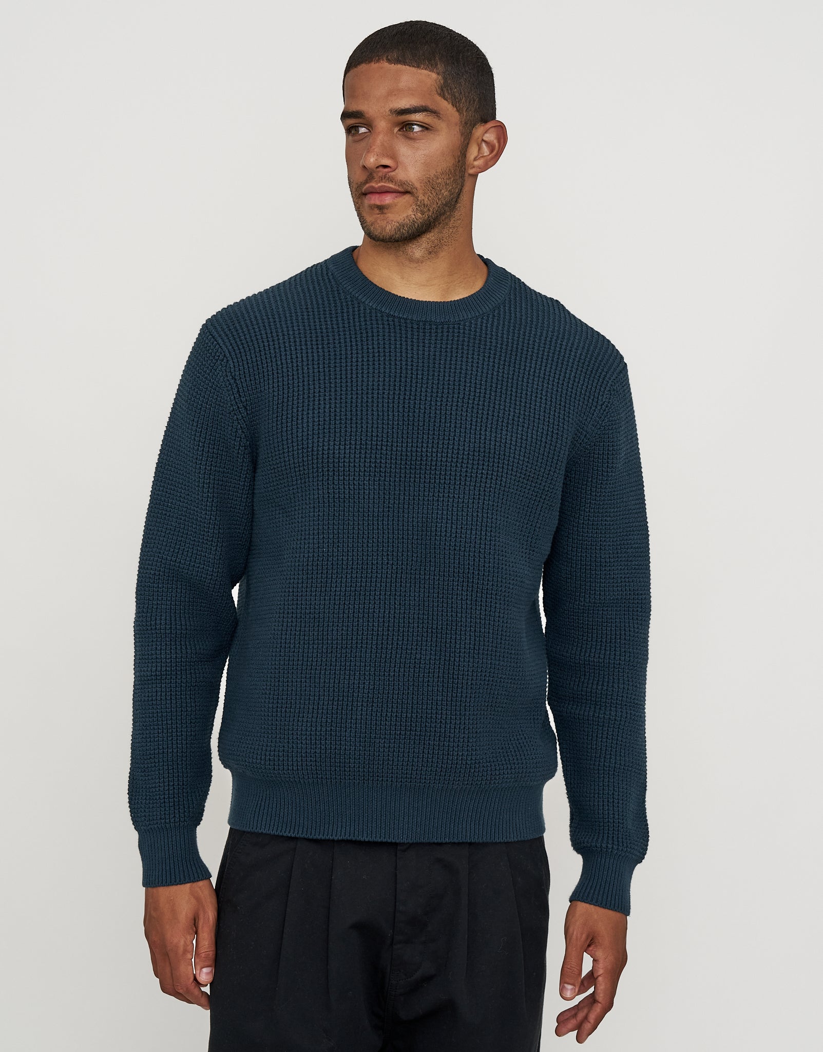 トップス everyone milano rib knit crewsweaterNAVY Milano Crew Neck Knit in Navy | Hallensteins NZ