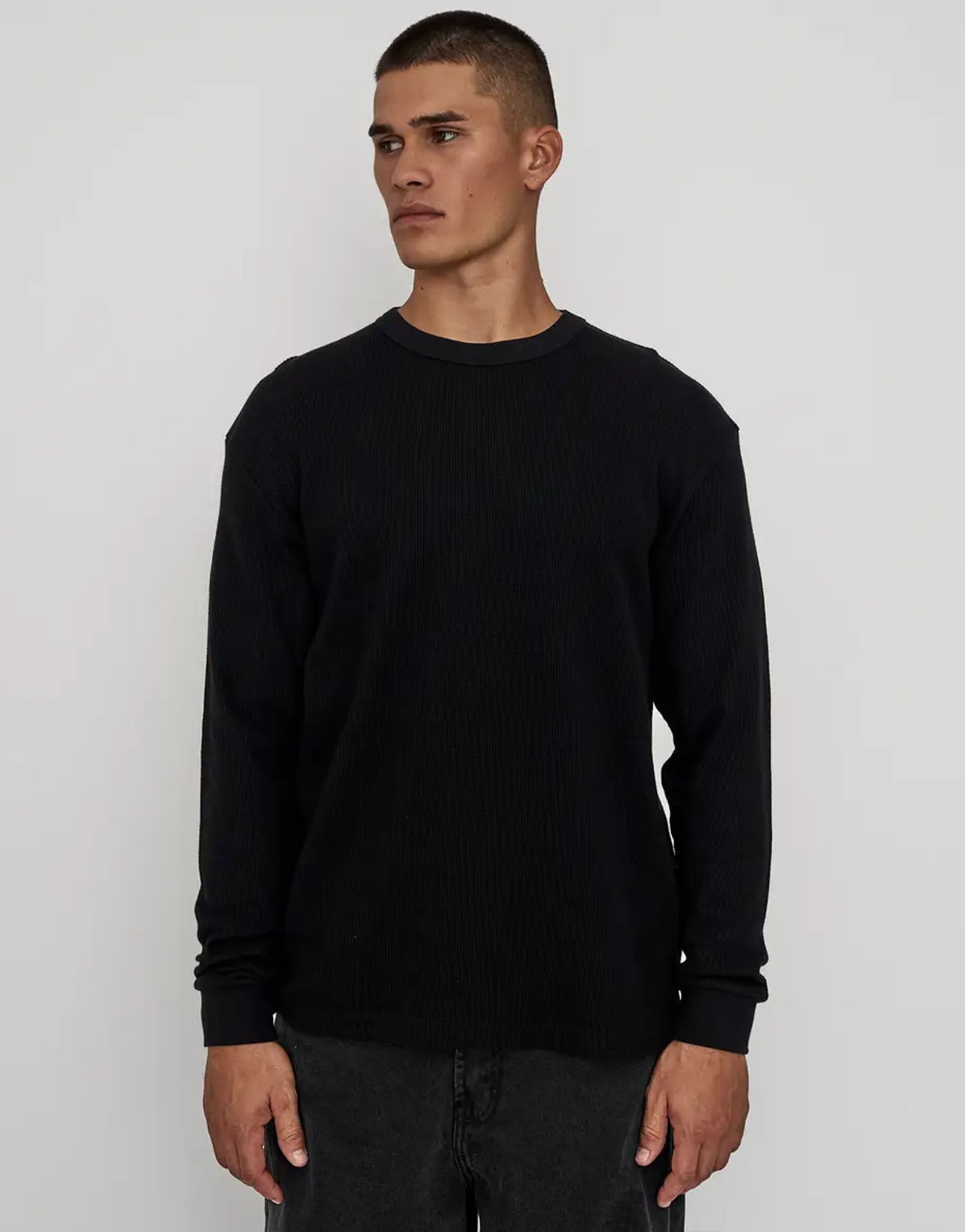 hb-waffle-ls-tee-black-front-