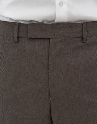 Slim Fit Weave Dress Pants in Brown Detail2
