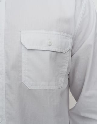 Wisconsin Long Sleeve Shirt in Blanc Detail2