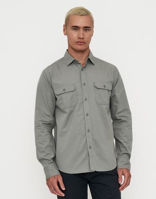 Wisconsin Long Sleeve Shirt in Khaki Front