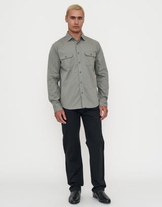 Wisconsin Long Sleeve Shirt in Khaki Full