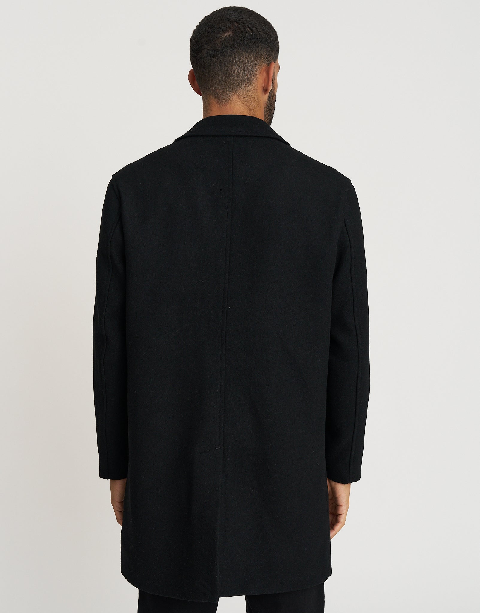 Wool Blend Overcoat in Black | Hallensteins NZ