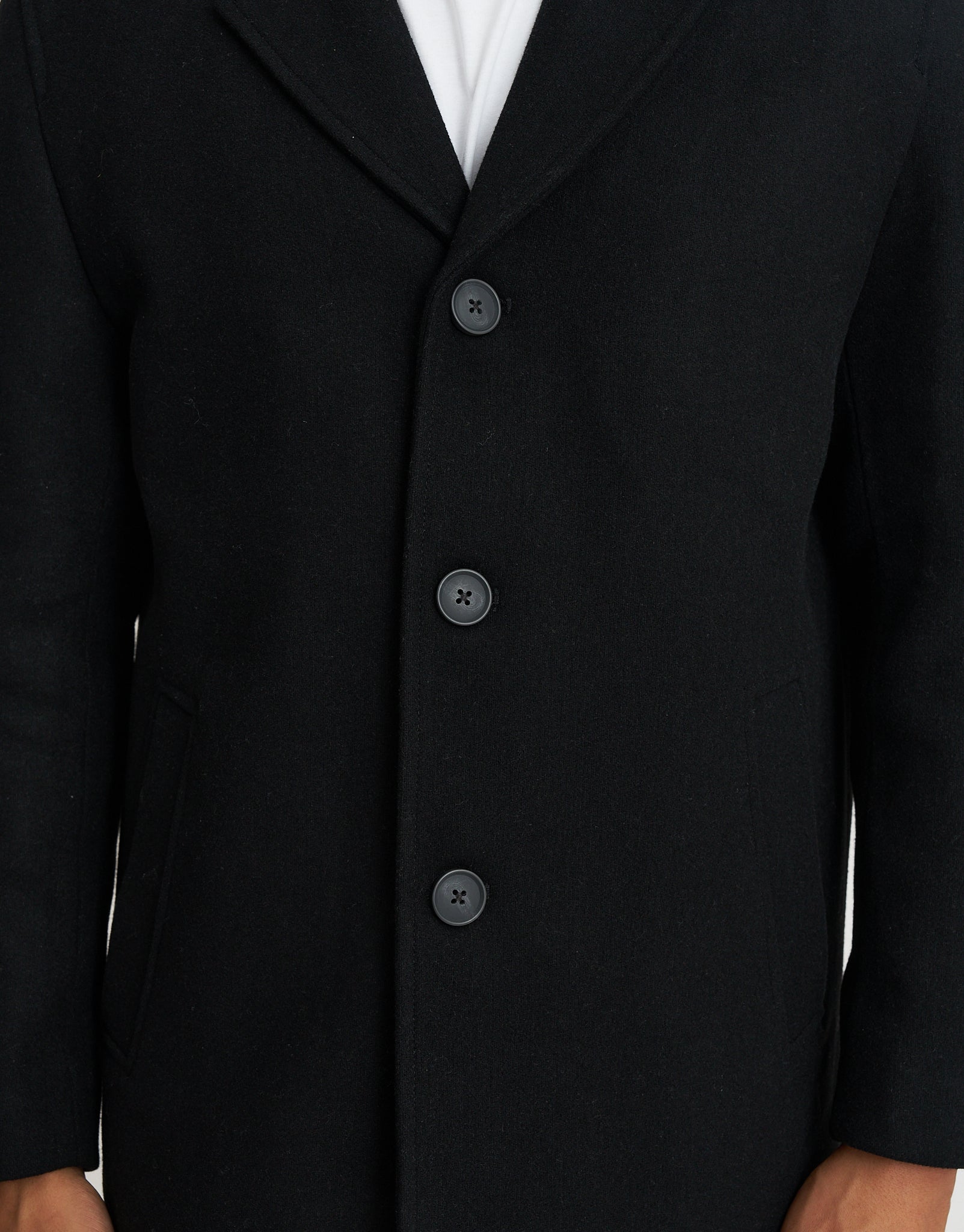 Wool Blend Overcoat in Black | Hallensteins NZ
