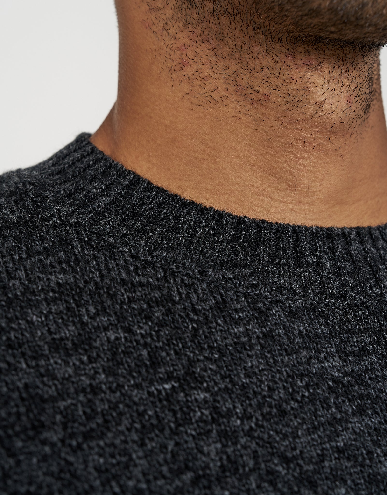 100% Wool Crew Neck Knit in Charcoal | Hallensteins NZ