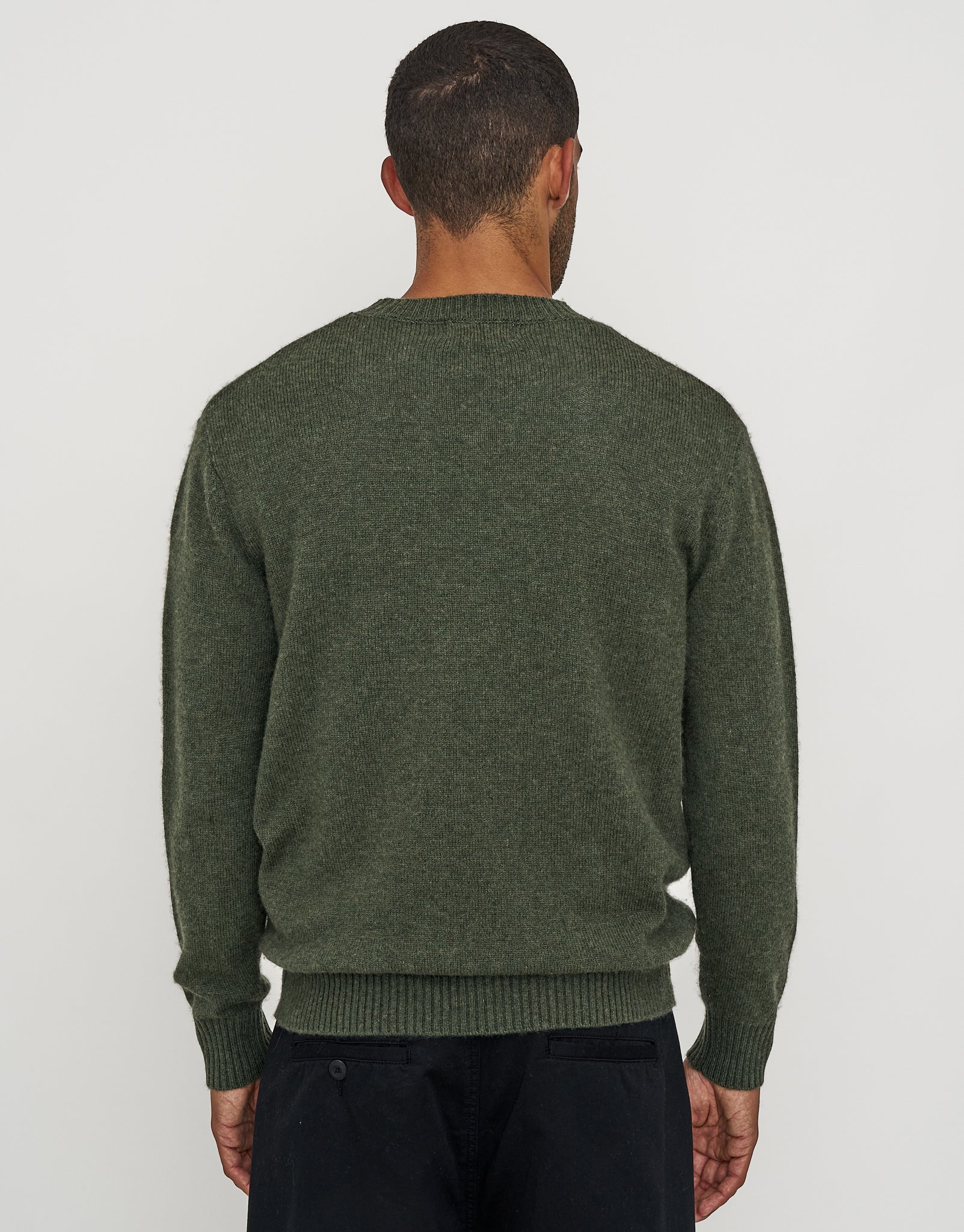 100% Wool Crew Neck Knit in Green | Hallensteins NZ