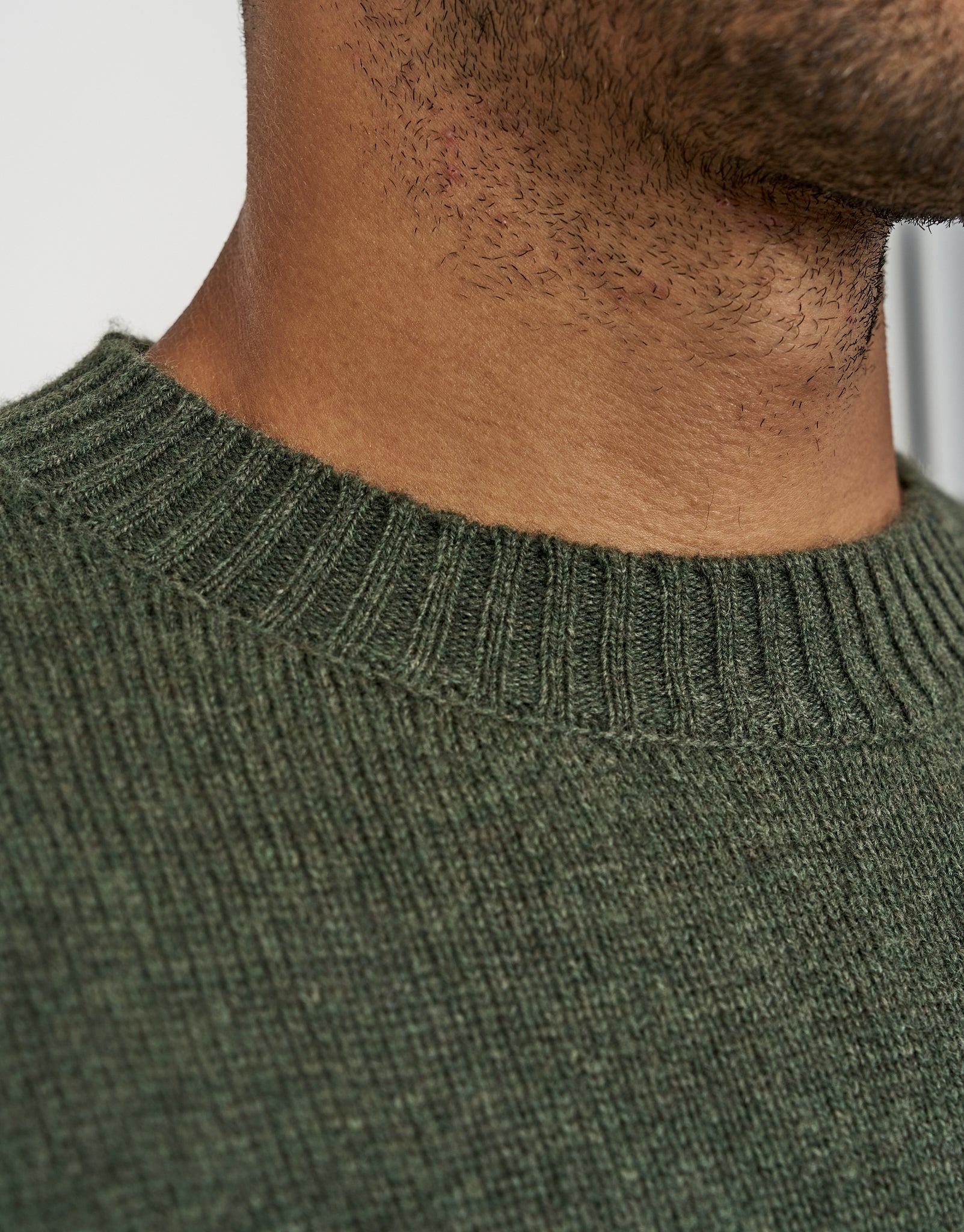 100% Wool Crew Neck Knit in Green | Hallensteins AU