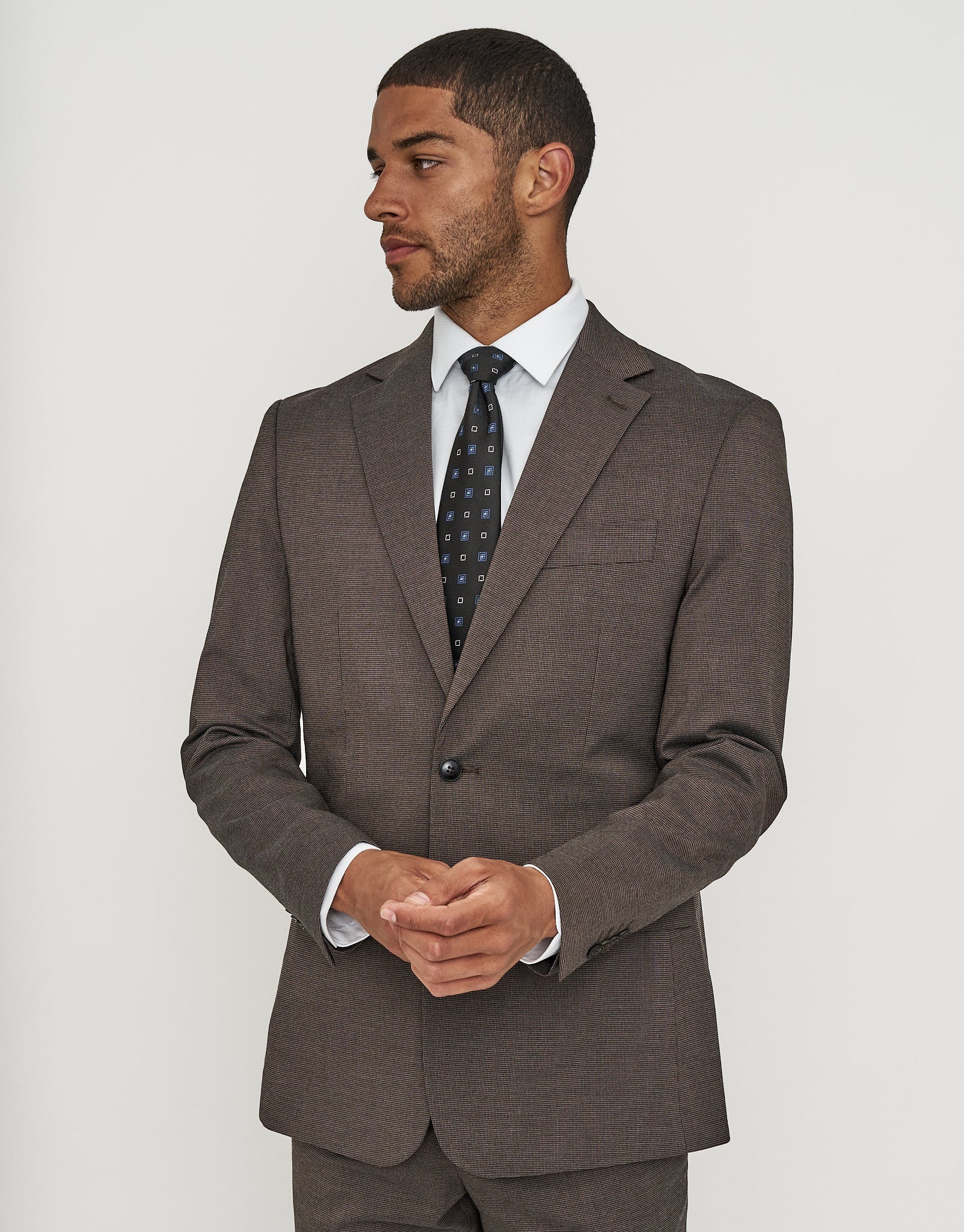 Bexley Slim Fit Suit Jacket in Chocolate | Hallensteins NZ