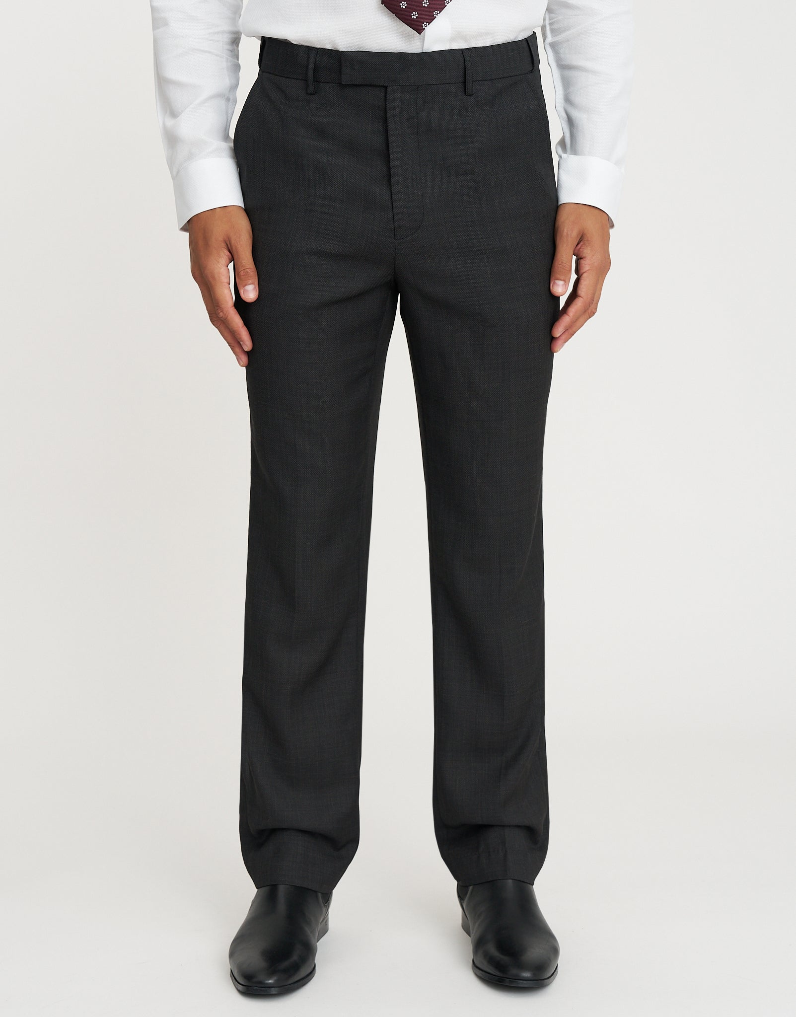 Stretch Slim Fit Suit Pants in Charcoal | Hallensteins NZ