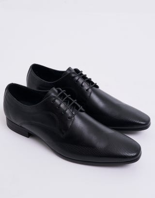 Jerry Derby Leather Dress Shoes in Black Full
