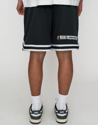 Z Manu World Champs Basketball Short in Solid Black Back