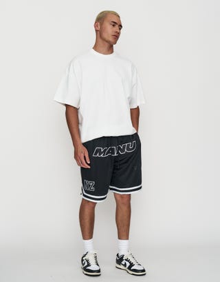 Z Manu World Champs Basketball Short in Solid Black Full