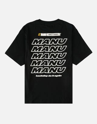 Z Manu World Champs Relaxed Fit T Shirt in Solid Black Front
