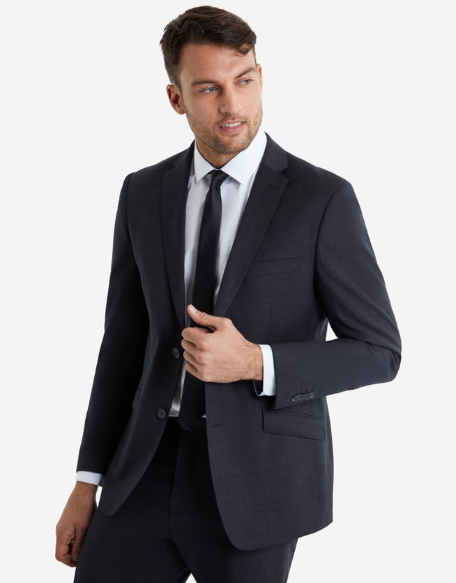 Montpellier Merino Stretch Slim Suit Jacket in Charcoal | Hallensteins NZ