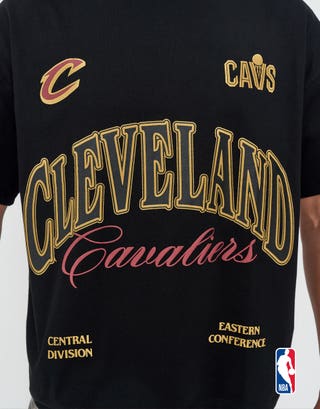 NBA Cleveland Cavaliers Relaxed Fit T Shirt in Black Detail3