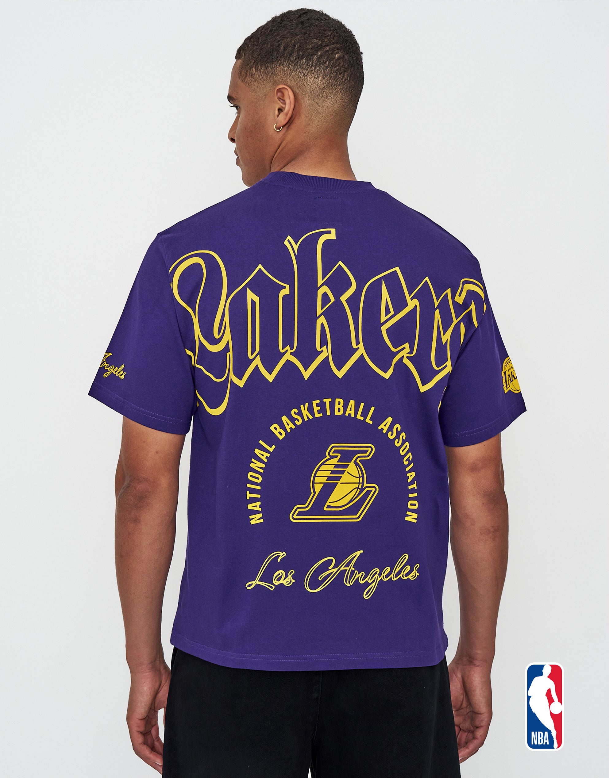 NBA LA Lakers Defence Relaxed Fit T Shirt in Purple | Hallensteins NZ