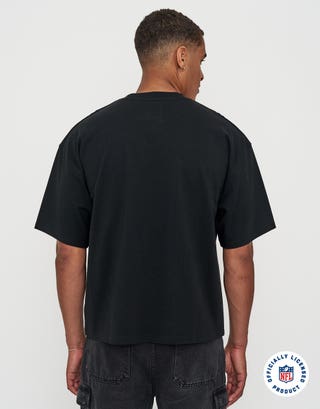 NFL Dolphins Monchrome Box Fit T Shirt in Black Back