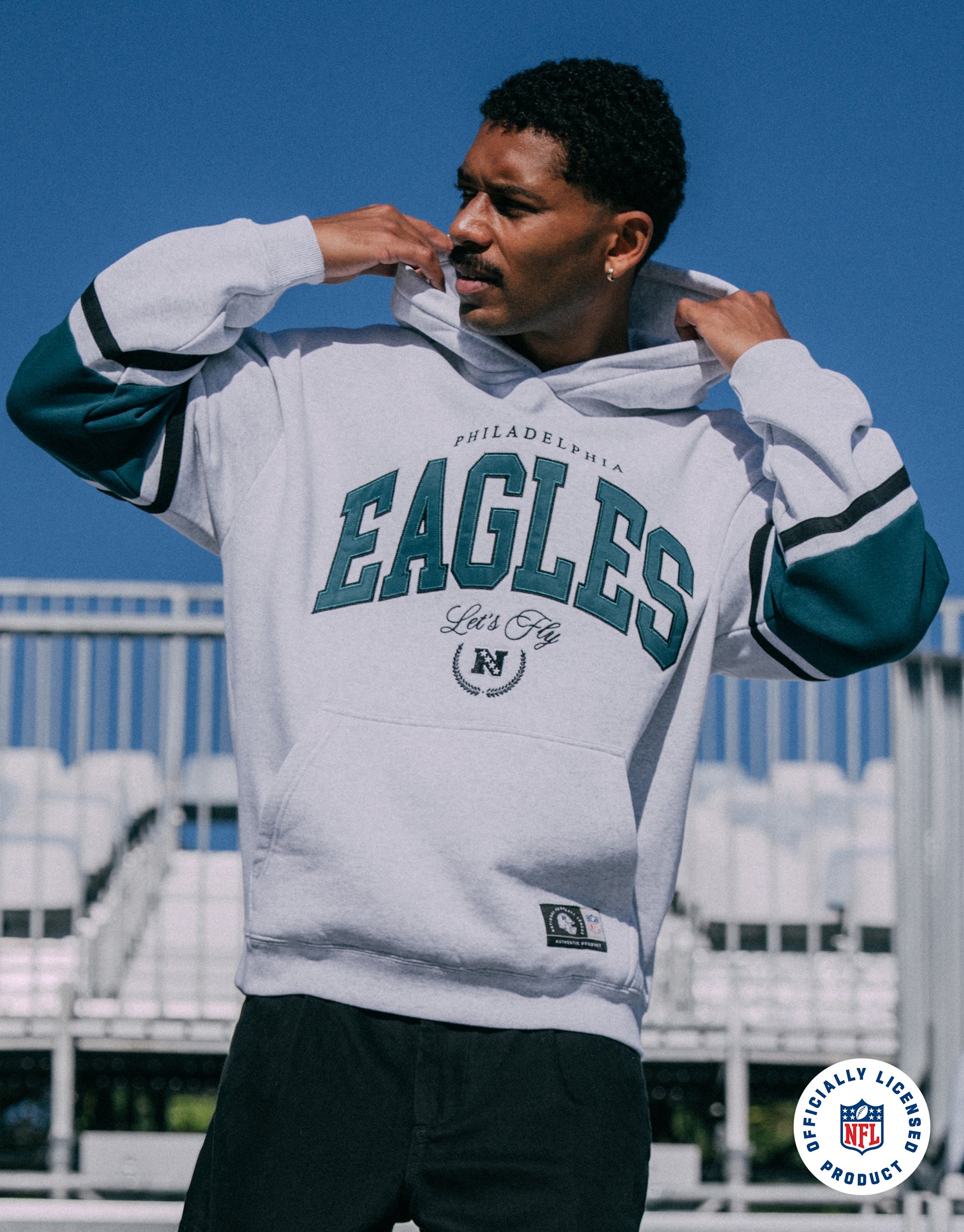 NFL Philly Eagles Hoodie in Snow Marle | Hallensteins AU