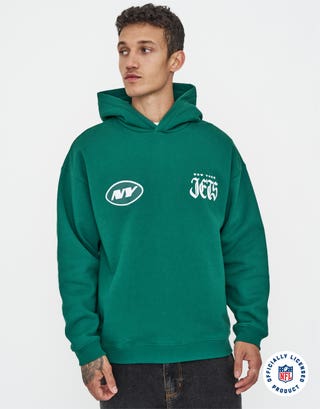 NFL New York Jets Oversized Hoodie in Gotham Green Back