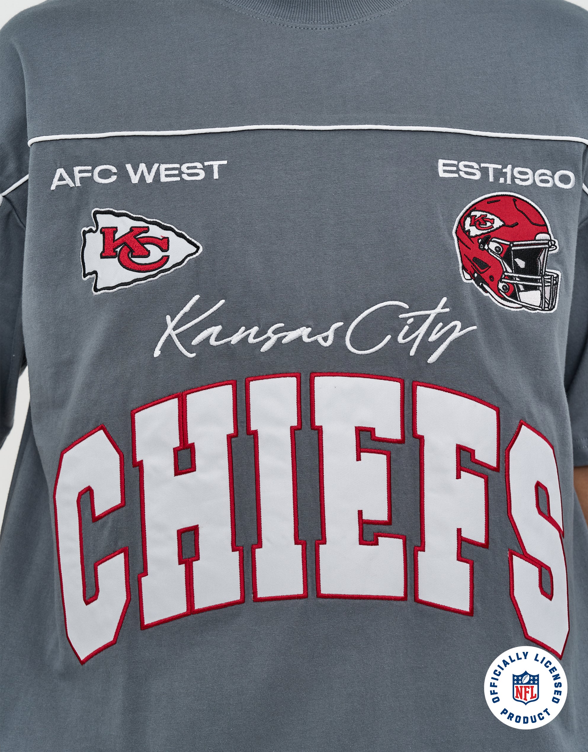 NFL Kansas City Chiefs Box Fit T Shirt in Slate | Hallensteins AU