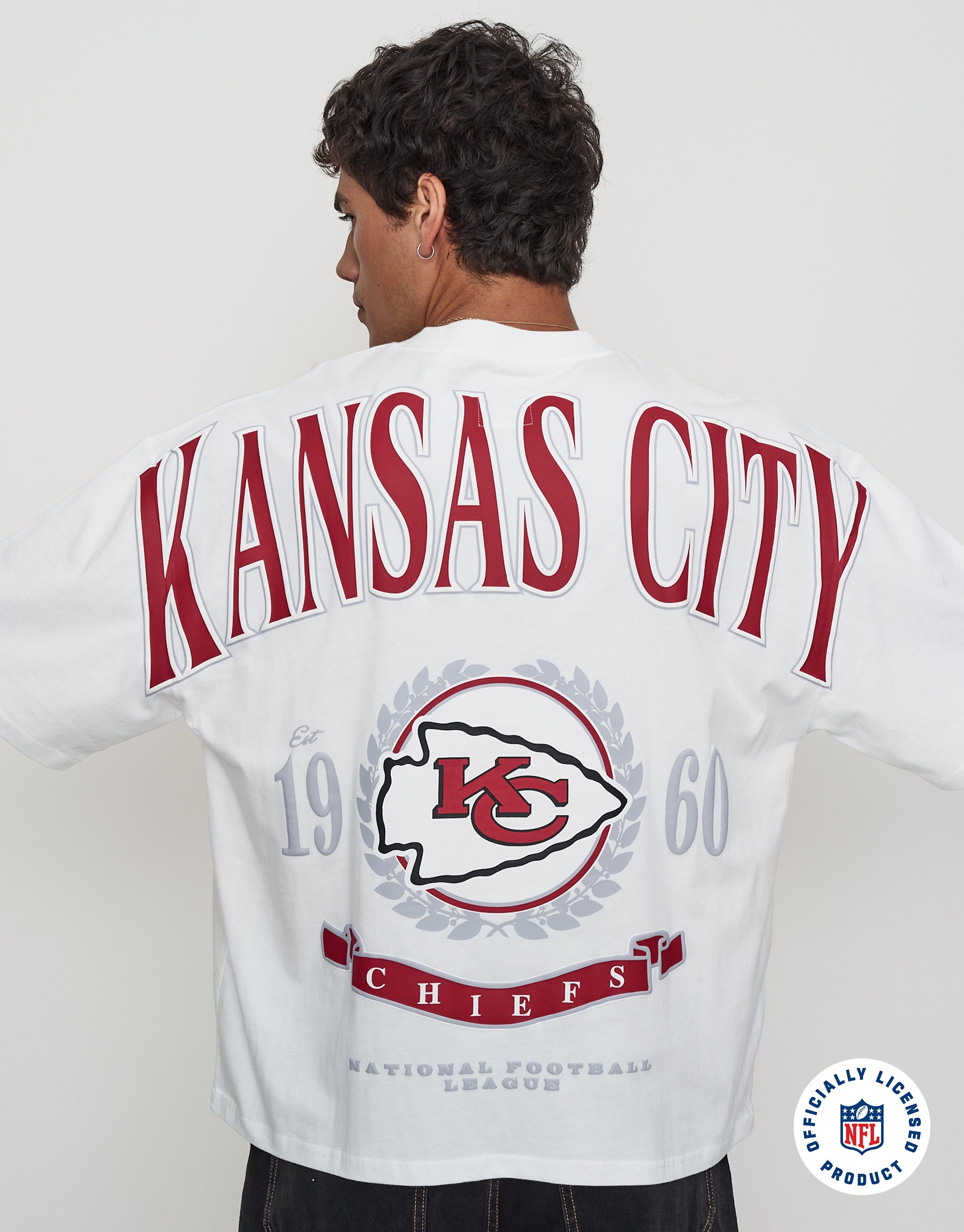 NFL Kansas City Heritage Box Fit T Shirt in Blanc | Hallensteins AU