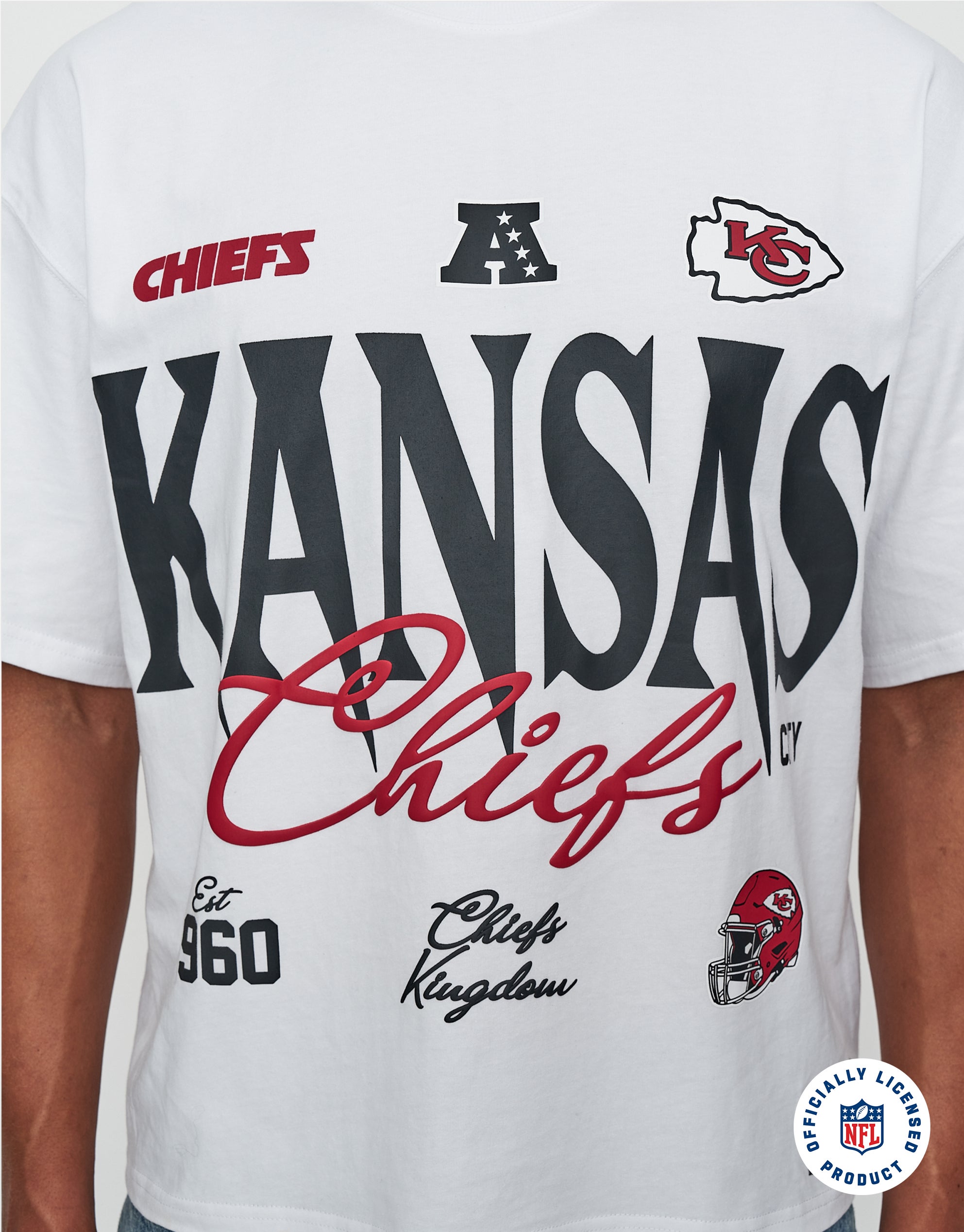 NFL Kansas City Strike Box Fit T Shirt in Blanc | Hallensteins NZ