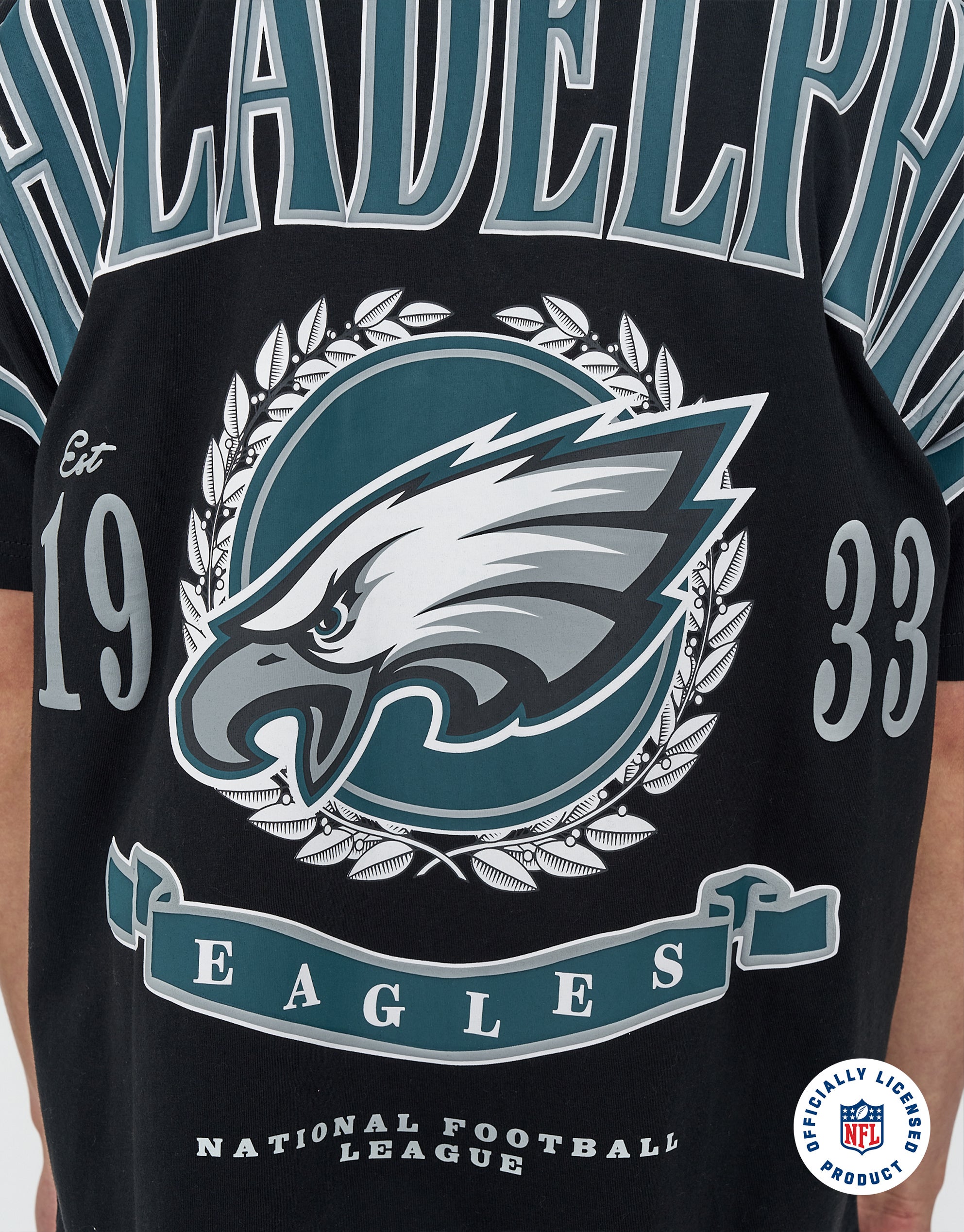 NFL Philadelphia Eagles Relaxed Fit T Shirt in Black | Hallensteins AU
