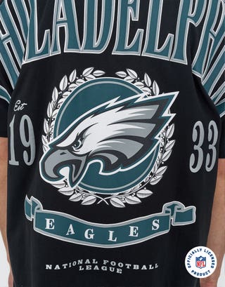 NFL Philadelphia Eagles Relaxed Fit T Shirt in Black Detail3