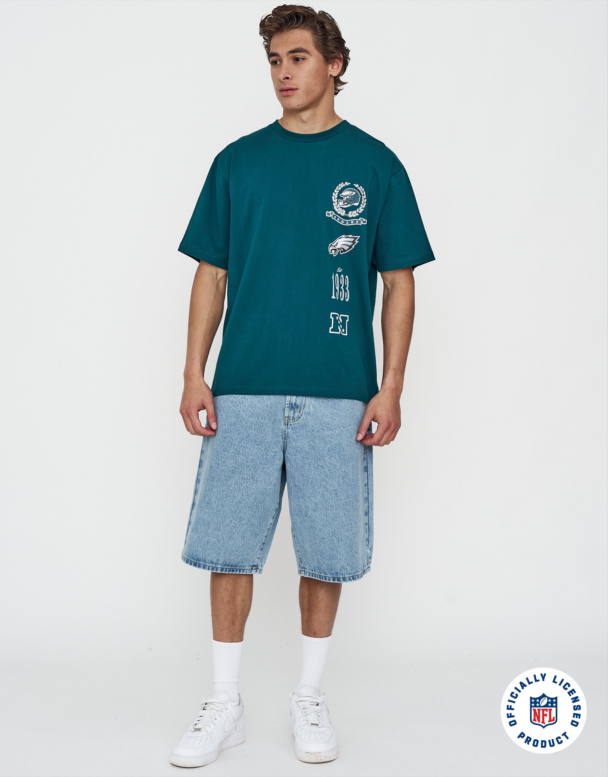 NFL Philadelphia Eagles Relaxed Fit T Shirt in Midnight Green
