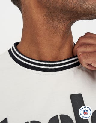 NFL Pittsburgh Steelers Relaxed Fit T Shirt in Snow Detail2