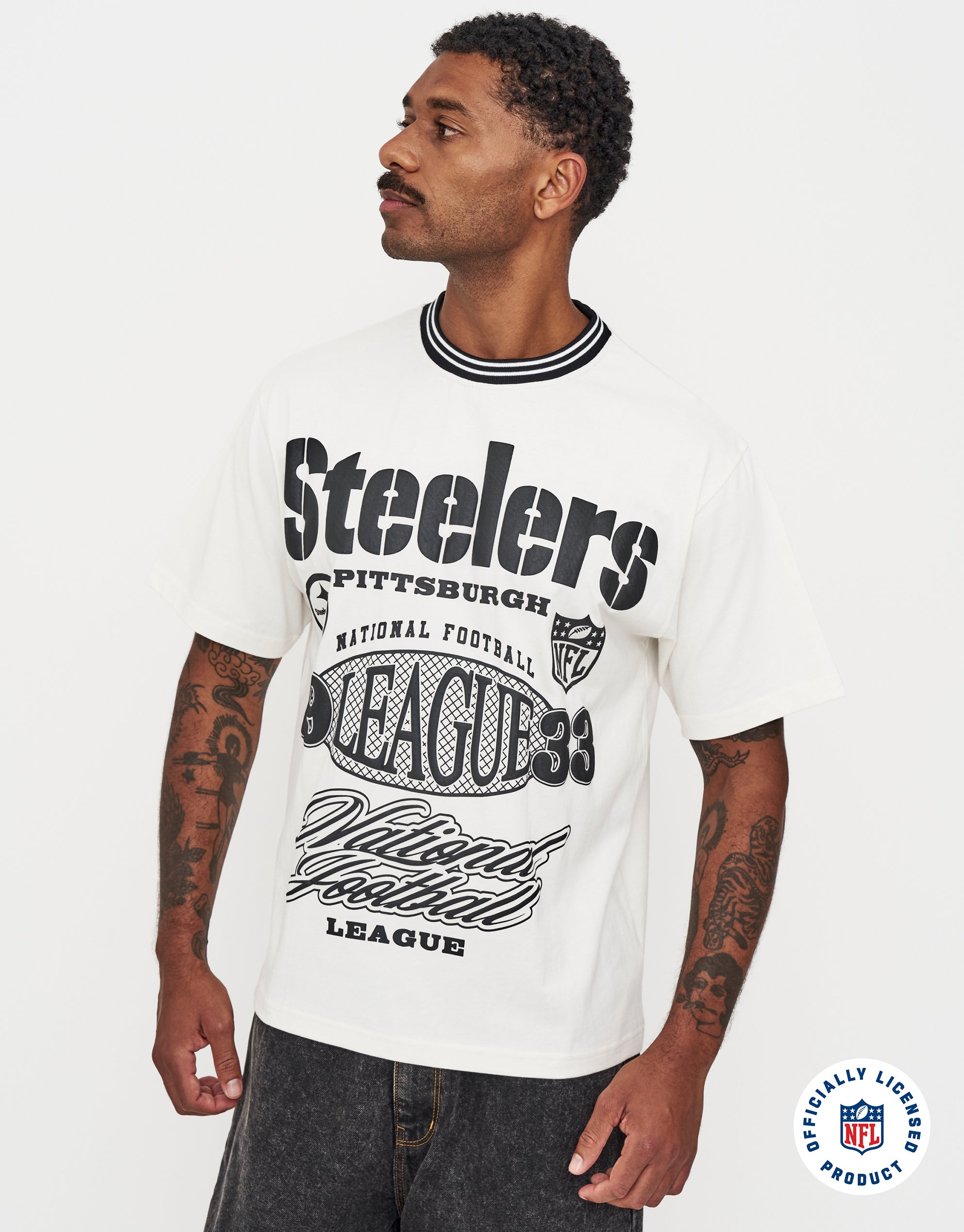 NFL Philadelphia Eagles Relaxed Fit T Shirt in Black | Hallensteins NZ
