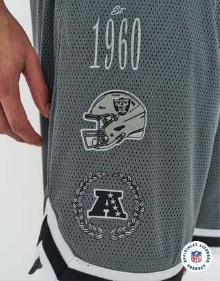 NFL Las Vegas Raiders Basketball Shorts in Slate Detail3