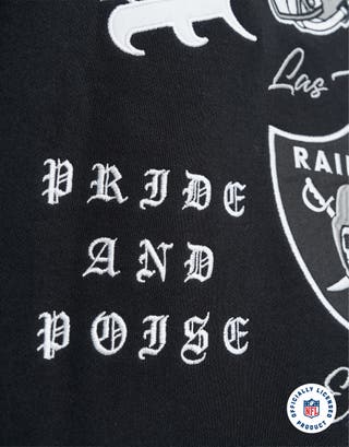 NFL Raiders Oversized Zip Up Hoodie in Black Detail2