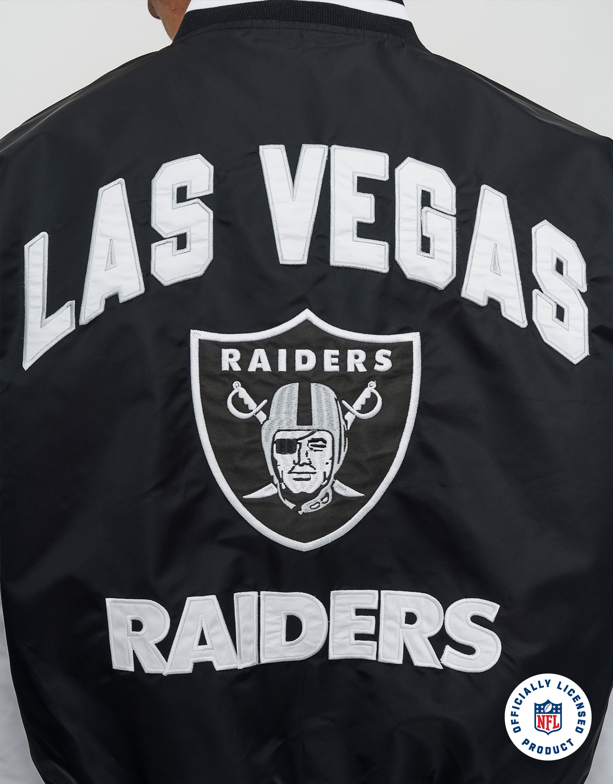NFL Raiders Rush Bomber Jacket in Black | Hallensteins NZ