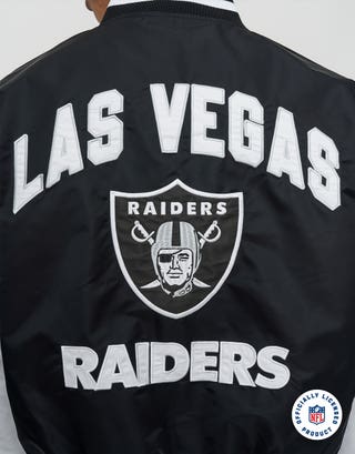 NFL Raiders Rush Bomber Jacket in Black Detail