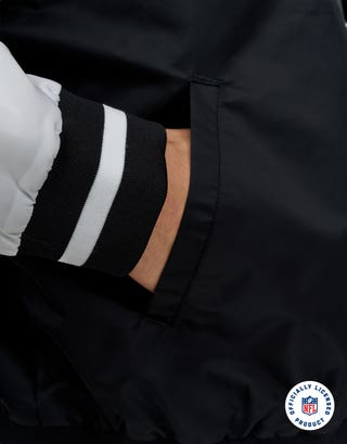 NFL Raiders Rush Bomber Jacket in Black Detail2