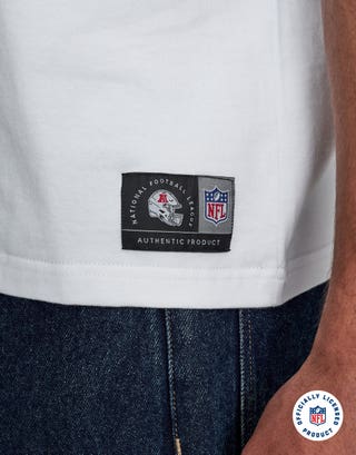NFL Raiders Script Box Fit T Shirt in Blanc Detail3