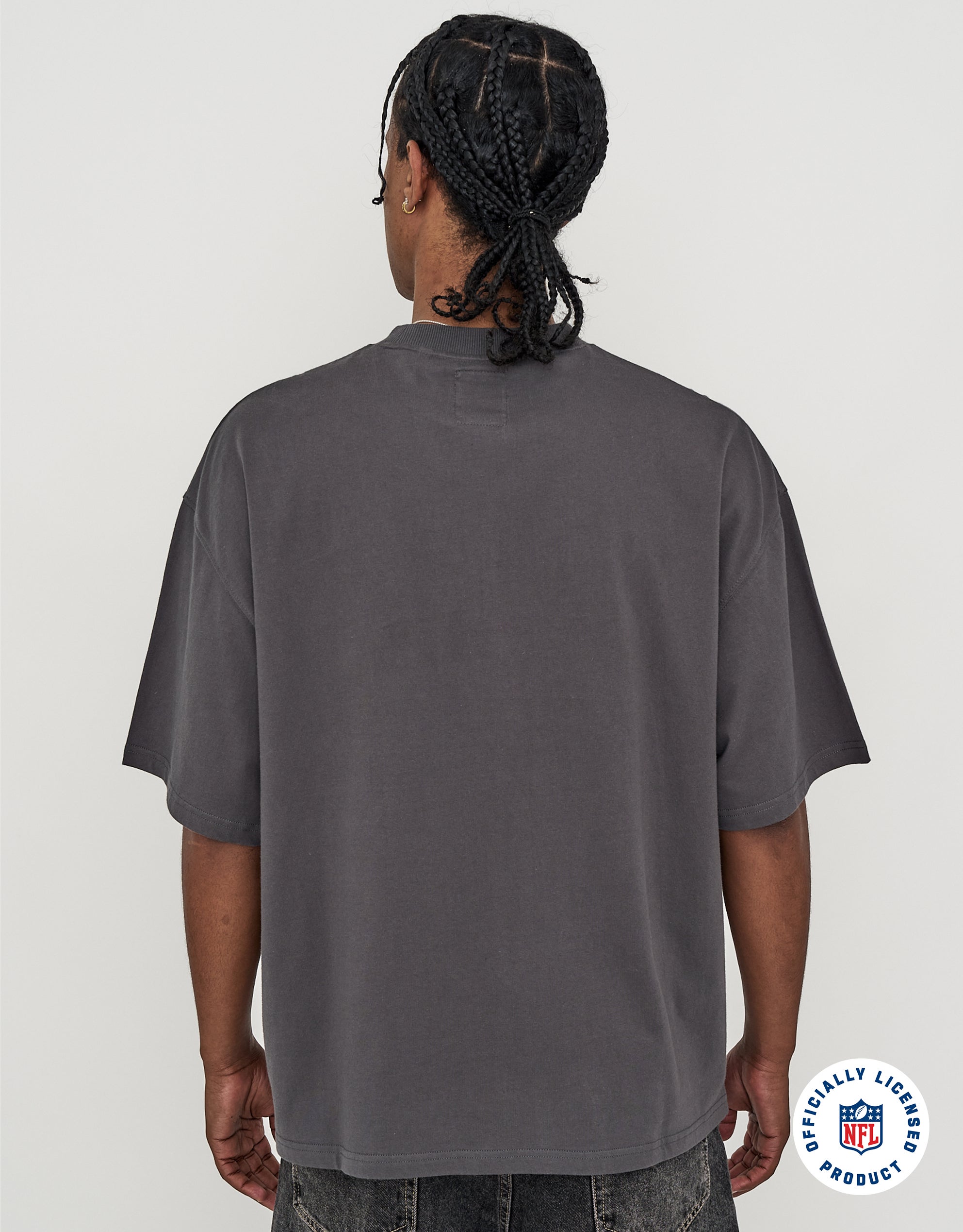 NFL Raiders Urban Box Fit T Shirt in Pewter Grey | Hallensteins NZ