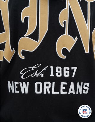 NFL Saints Zip Up Hoodie in Black Detail