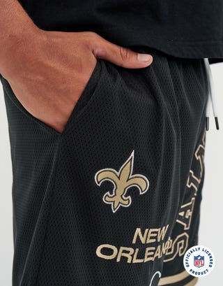 NFL New Orleans Saints Basketball Shorts in Black Detail
