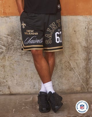 NFL New Orleans Saints Basketball Shorts in Black Front
