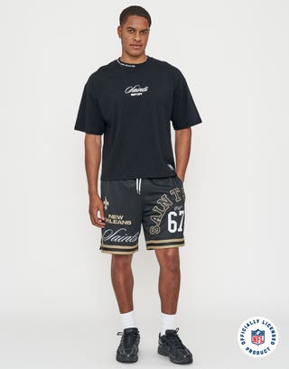 NFL New Orleans Saints Basketball Shorts in Black Full