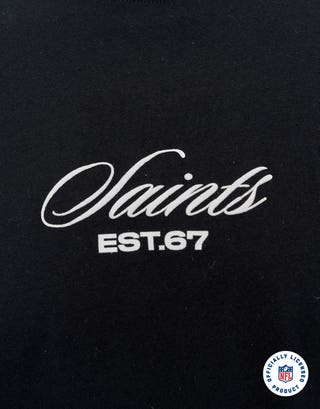 NFL Saints Nation Box Fit T Shirt in Black Detail2