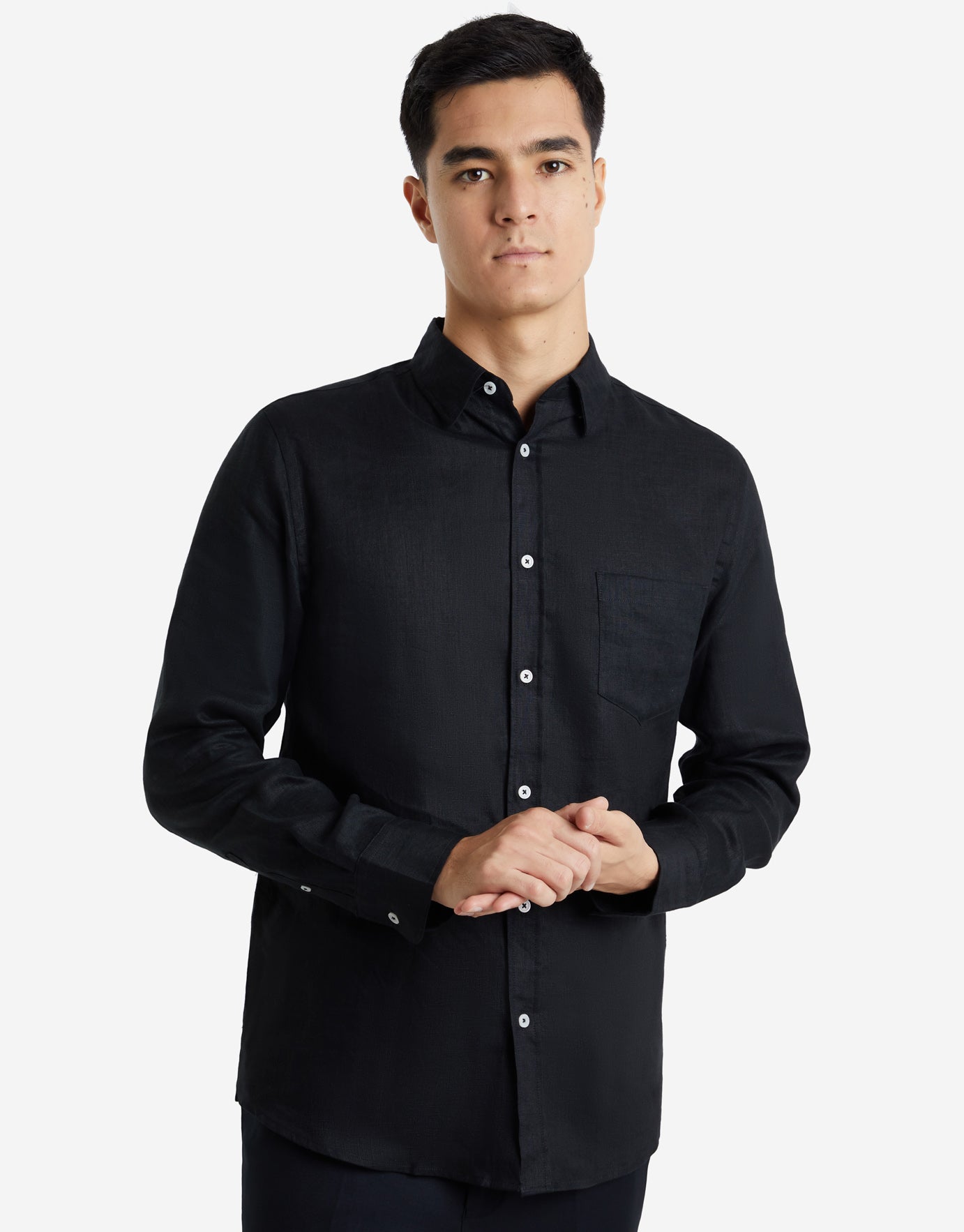 100% Premium Linen Long Sleeve Shirt in 