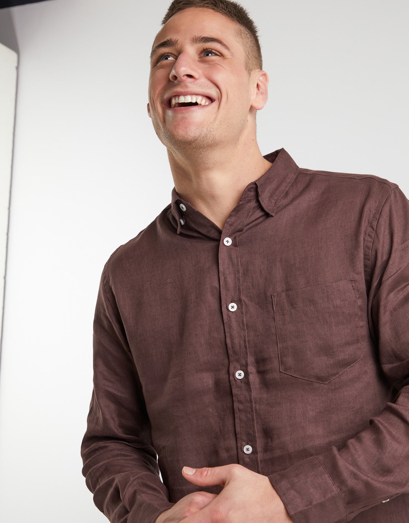 100% Premium Linen Long Sleeve Shirt in 