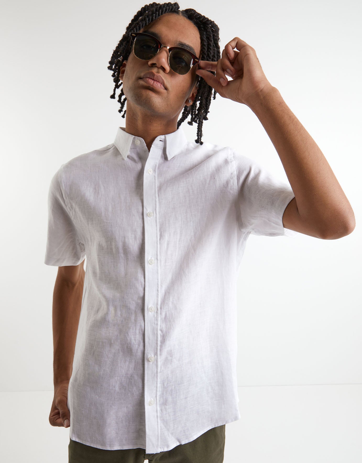 100% Premium Linen Short Sleeve Shirt 