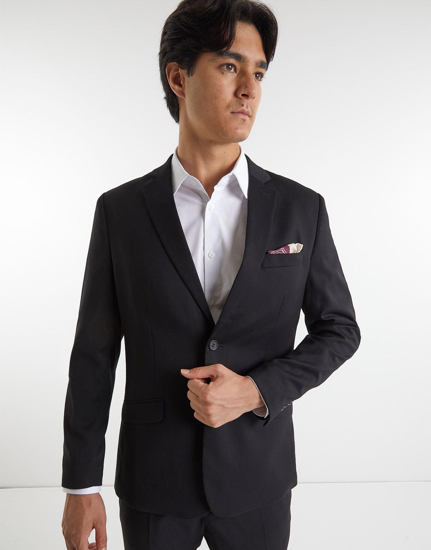Slim Fit Suit Jacket in Black 