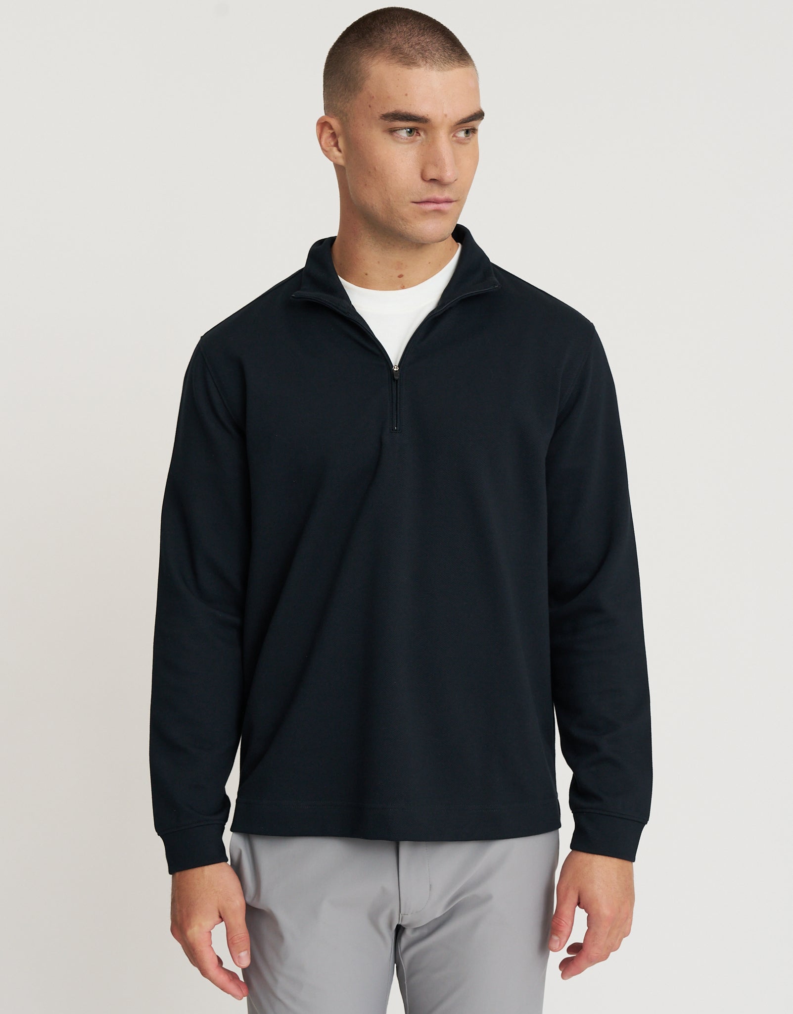 Smart Flex 2.0 Quarter Zip Sweat in Navy | Hallensteins NZ